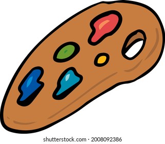 Ilustración simple de la paleta con pintura