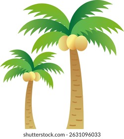 Ilustração simples de palmeiras para uso no verão