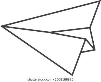 Ilustração simples de arte de linha de avião em papel