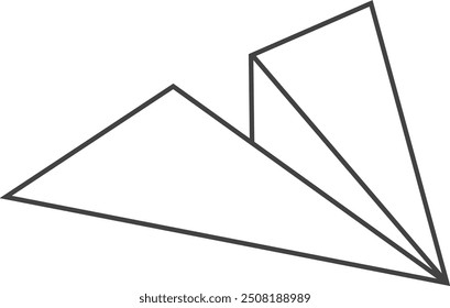 Simple illustration of paper airplane line art