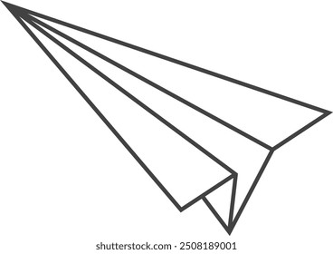 Simple illustration of paper airplane line art