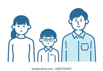 Ilustración simple de padre e hijo