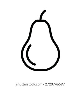 Ilustración simple de una pera con el contorno negro audaz