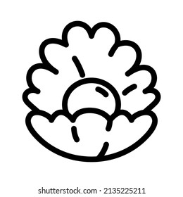 simple illustration pearl clam icon design, best used for seafood restaurant banner or web application