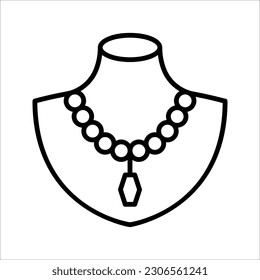 Simple illustration of pearl necklace vector icon for web design vector illustration on white background