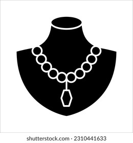 Simple illustration of pearl necklace vector icon for web design vector illustration on white background