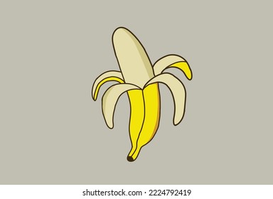 A simple illustration of a peeled banana