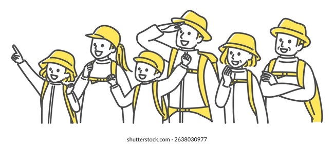 simple illustration of people going camping