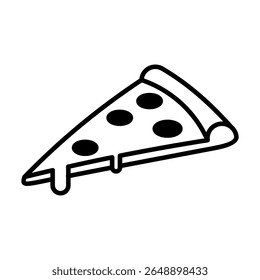 Simple illustration of a pepperoni pizza slice with melted cheese and bold lines, perfect for food content, menu design, or playful culinary branding