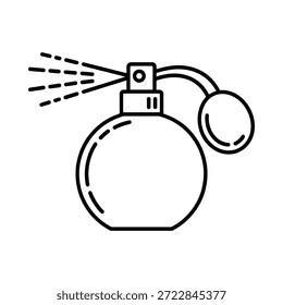 Ilustración simple de una botella de aerosol atomizador de perfume