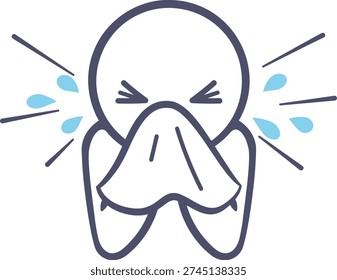 Simple illustration of a person sneezing