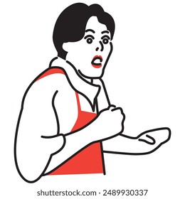 A simple illustration of a person with a surprised face