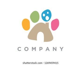 simple illustration pets / paws logo