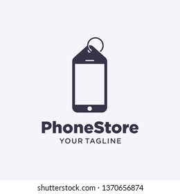 Simple Illustration Phone Store Icon Logo Design