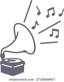 Ilustración simple de un fonógrafo