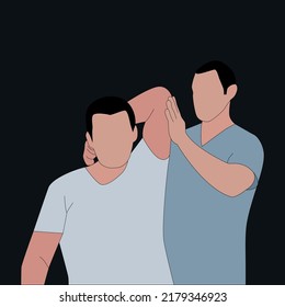 A simple illustration of a physical therapist treating a patient