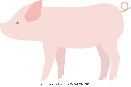 Simple illustration of a piglet seen from the side