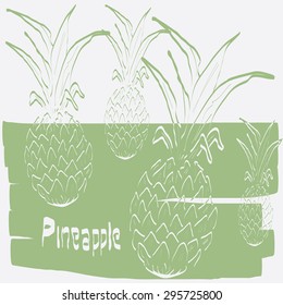 Simple Illustration of pineapple in two colors
