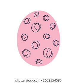 Simple illustration of pink Easter egg. For festive, spring and celebration designs.