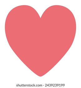 Una simple ilustración de un corazón rosa.