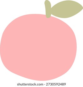 Ilustración simple de un melocotón rosado