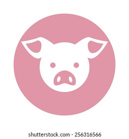 Simple illustration of a pink pig head