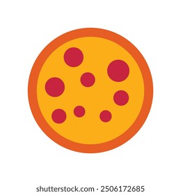 Simple Illustration of Pizza and Pepperoni