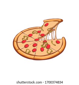 Simple Illustration Pizza Vector Fast Food Stock Vector (Royalty Free ...