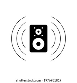 Simple illustration of play music stereo system Personal computer component icon