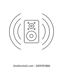 Simple illustration of play music stereo system Personal computer component icon