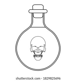 Simple illustration of poison in bottle Concept for Halloween day
