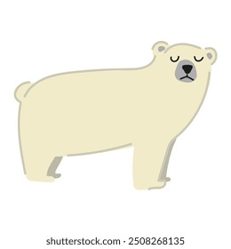 Simple illustration of a polar bead. Doodle Arctic animal.