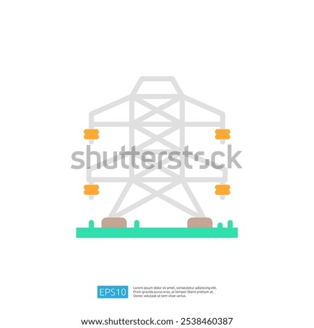 A simple illustration of a power transmission tower, showcasing its structure and purpose in the electrical infrastructure.