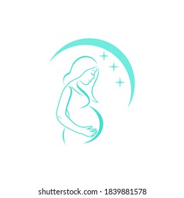 Simple Illustration of Pregnant Woman, Pregnant logo icon