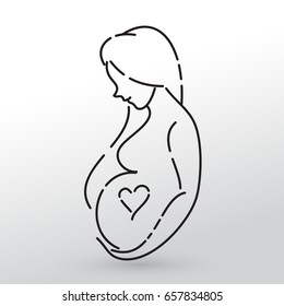 Simple Illustration of Pregnant Woman : Vector Illustration