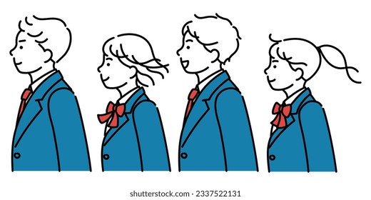 A simple illustration of the profile of four students