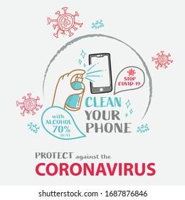 Simple illustration of protective measures against the new coronavirus COVID -19