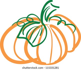 A simple illustration of a pumpkin.