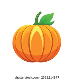 A simple illustration of a pumpkin, an autumn vegetable, ideal for commercial use in seasonal branding, packaging, and marketing materials.