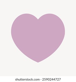 A simple illustration of a purple heart shape on a light background. The heart is solid purple, centered, and stands out against the light backdrop. Love element vector.