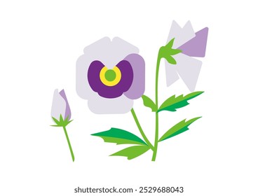 einfache Illustration von violettem Pansy 