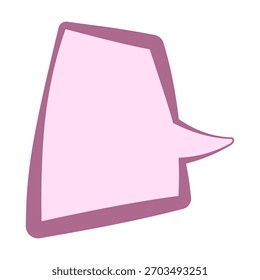 A simple illustration of a purple speech bubble