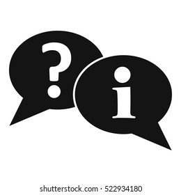  Simple illustration of question and exclamation speech bubbles vector icon for web
