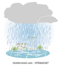 simple illustration of rainy season