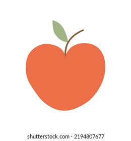Simple illustration of a red apple in a flat style. vector illustration
