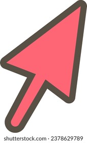 A simple illustration of a red arrow pointing upwards to the right