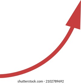 A simple illustration of a red arrow rising to the right