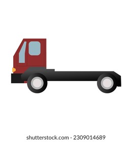 Simple illustration of red autotruck, cartoon vector illustration, eps10