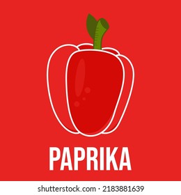 simple ilustración de pimiento rojo en un fondo rojo. plantilla de símbolo vegetal paprika para colección de diseño gráfico y web ilustración vectorial