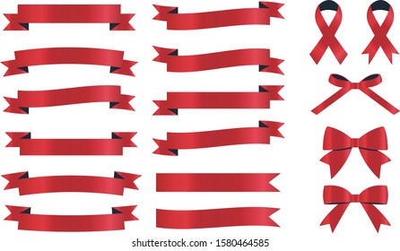 Simple illustration of red ribbon